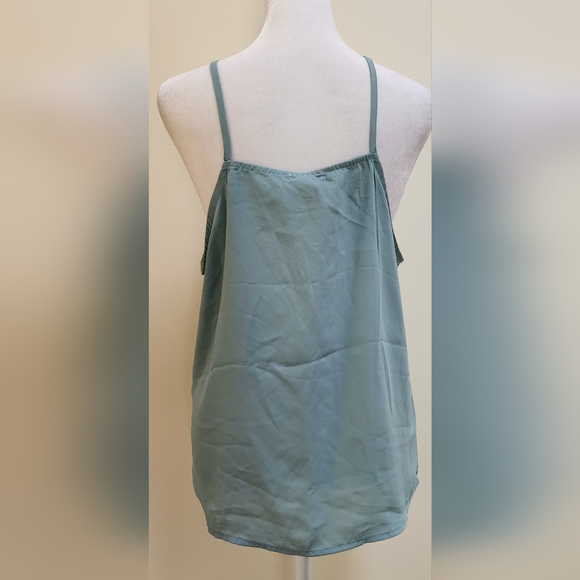 Sage Green Lace Up Camisole Cami Tank Top Women's Size Medium - Picture 2 of 6